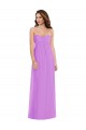 Site de Comprimento Chão Sem Mangas Chiffon Violeta Linha A Sem Mangas Amor Vestidos de Madrinha
