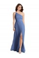 Site de Comprimento Chão Sem Mangas Chiffon Windsor Azul Linha A Vestidos de Madrinha / Vestidos de Noite